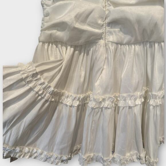For Love & Lemons Whipped Cream Bow Detail Taffeta Minidress Size Small - Picture 10 of 16